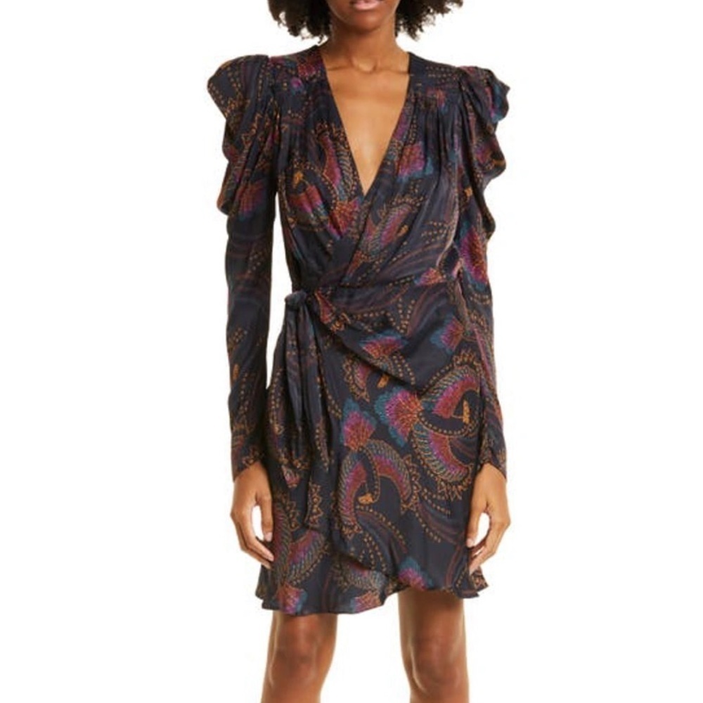 Farm Rio- NWT Sequin Multicolored Toucan Longsleeve Mini Dress